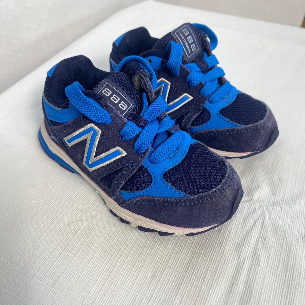 New Balance 888 Sneakers KJ888DDI Kids Toddler 6 Navy Royal Blue Suede Mesh Run
